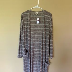 Buckle striped cardigan